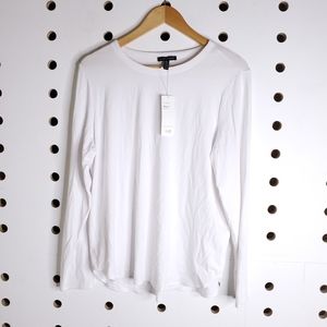 NEW Eileen Fisher Crewneck Long Sleeve Top White